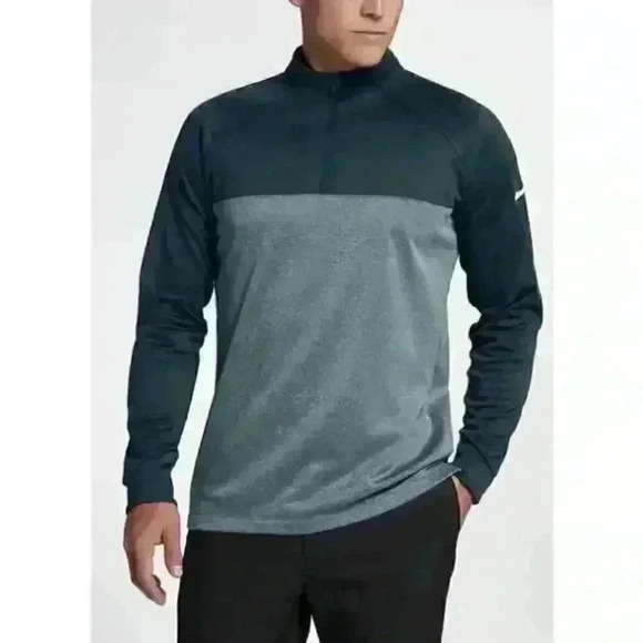 Nike Golf Men's Size L Therma Half-Zip Pullover Long Sleeve Blue & Gray - Picture 1 of 7